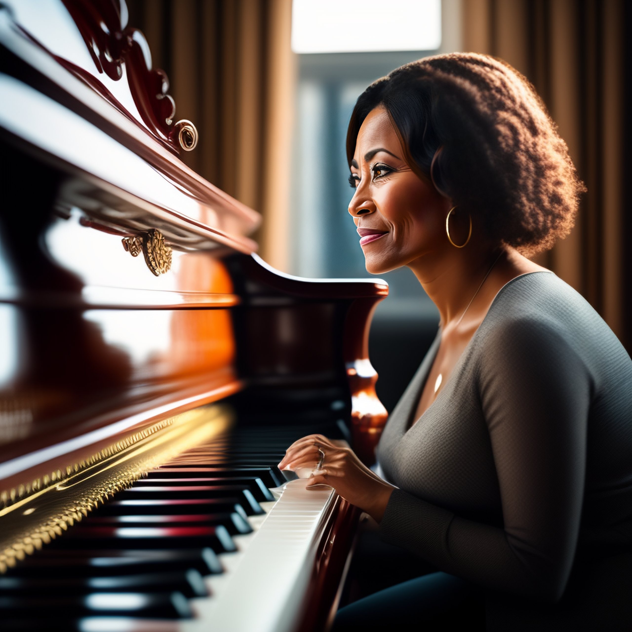 mujer tocando el piano